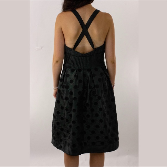 ELIZA J Green and Black Polka Dot A-Line Dress - Picture 2 of 5